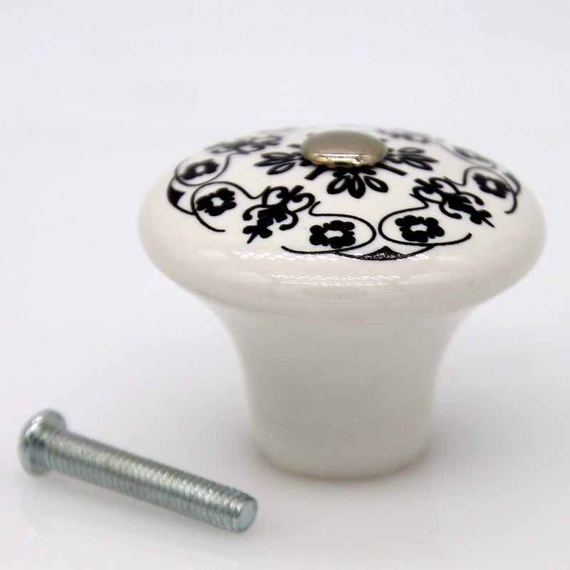 LXZ 4 PCs Vintage Style Round Ceramic Knobs Handles Pulls for Cabinet Drawer Door - Image 4